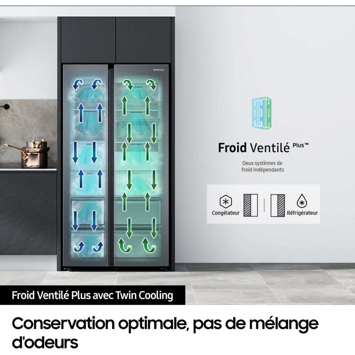 Samsung Réfrigérateur Américain RS68A884CSL