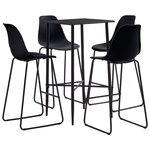 VIDAXL Ensemble de bar 5 pcs Plastique Noir