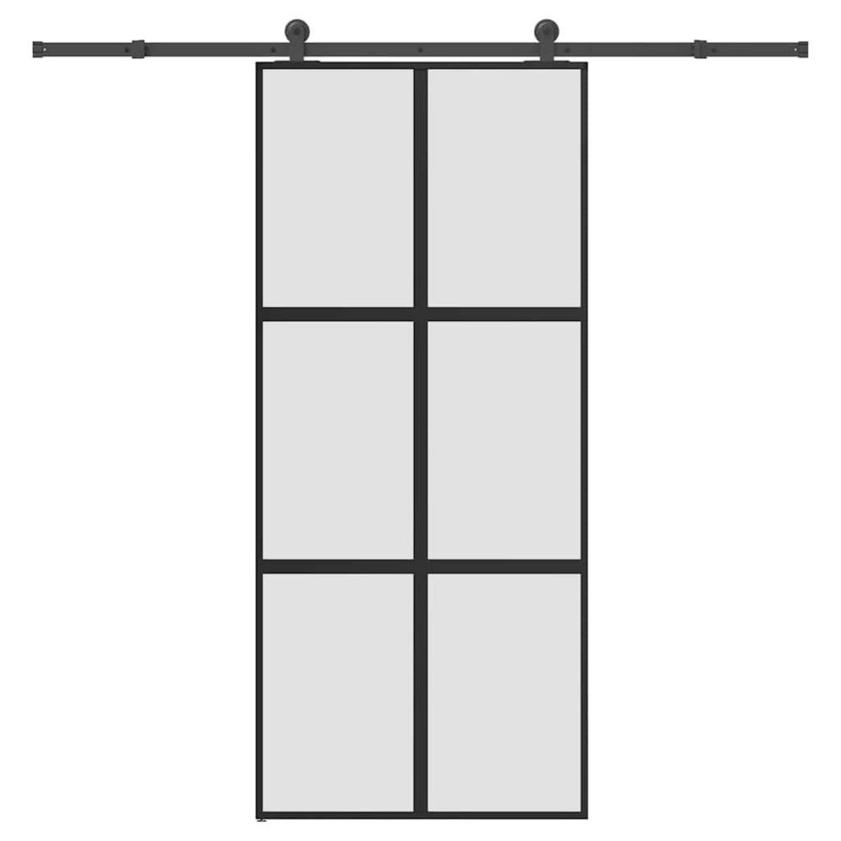 VIDAXL Porte coulissante kit de quincaillerie trempe verre aluminium