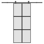VIDAXL Porte coulissante kit de quincaillerie trempe verre aluminium