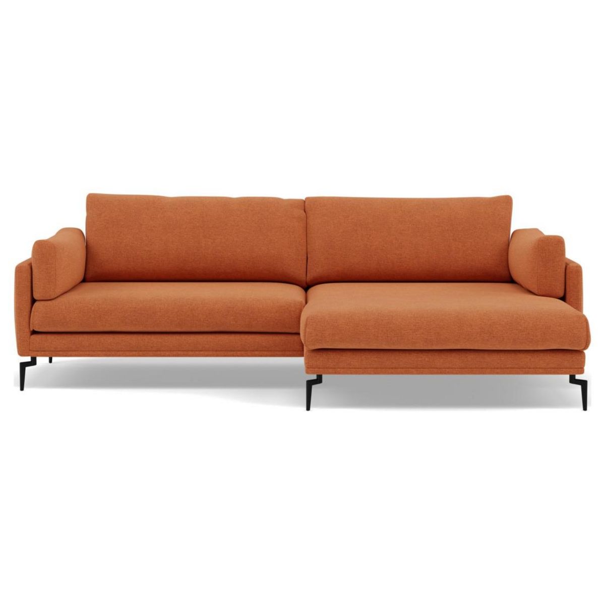 LISA DESIGN Carlos - canapé d'angle droit 4 places ultra moelleux en tissu texturé