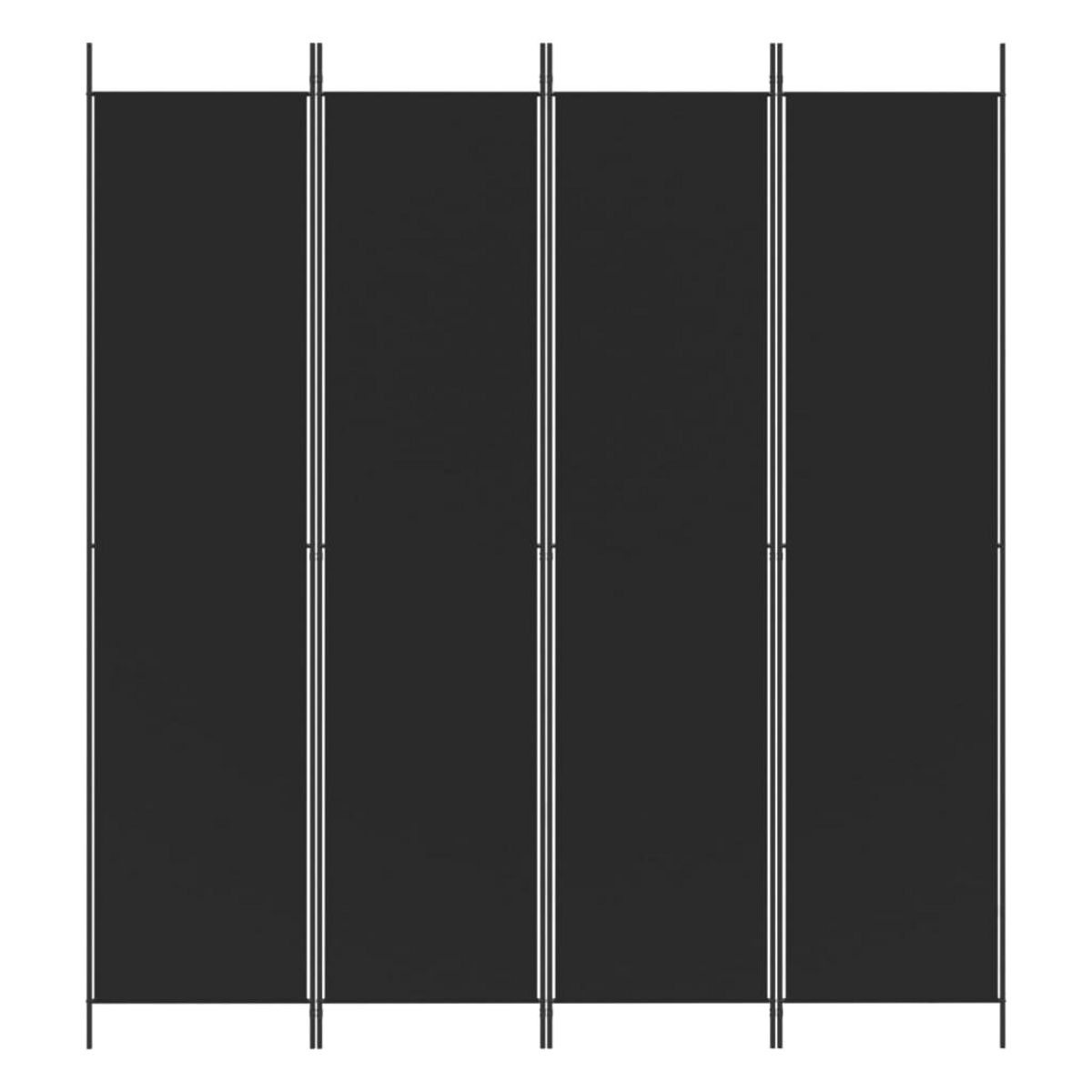 VIDAXL Cloison de separation 4 panneaux Noir 200x220 cm Tissu