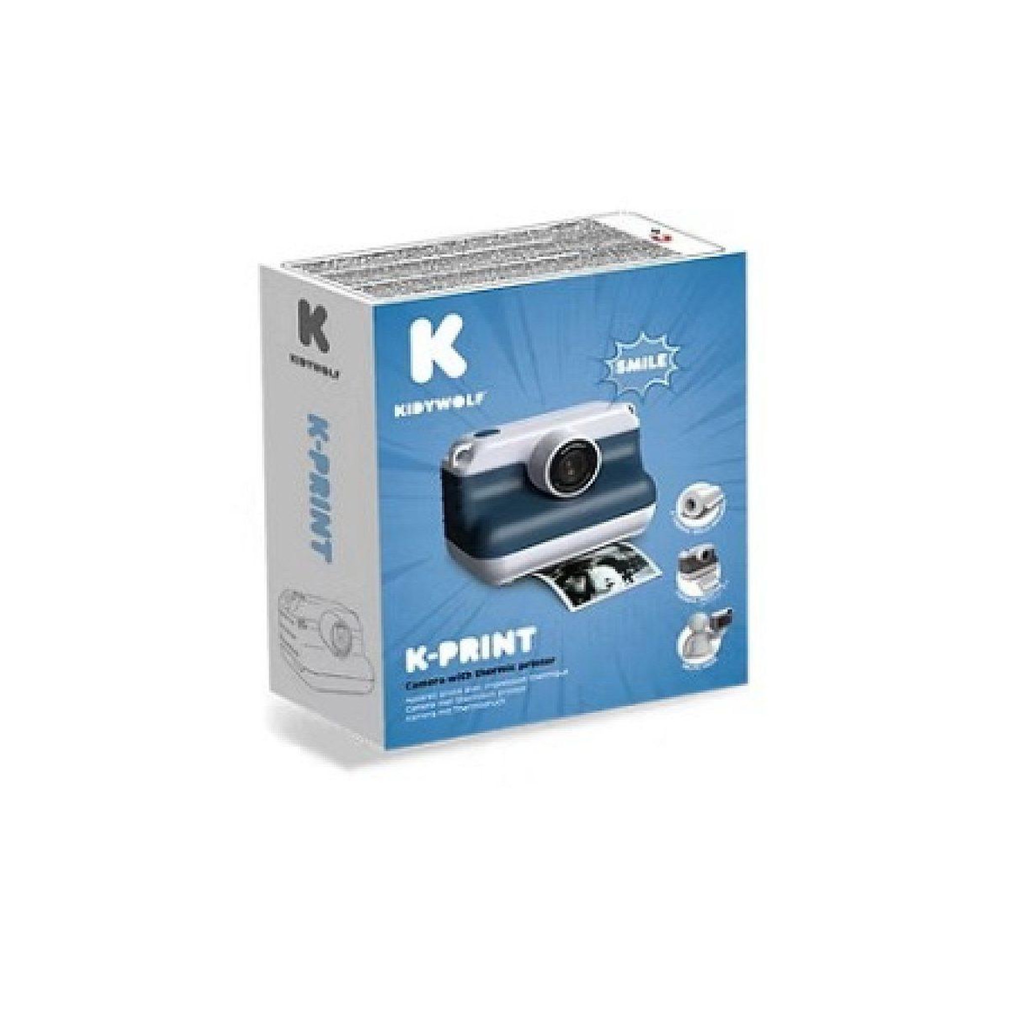 Voir la diapositive 3 : KIDYWOLF Kidyprint bleu - appareil photo a impression thermique