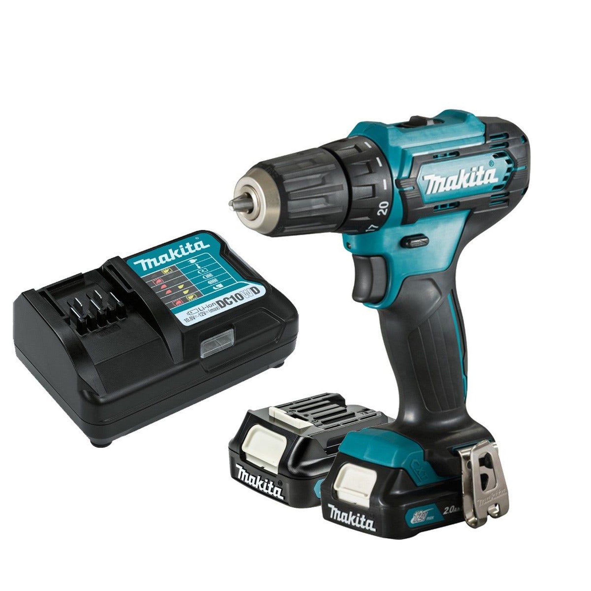 MAKITA Perceuse visseuse 12v cxt li-ion 30 nm + 2 batteries 2ah + chargeur + coffret