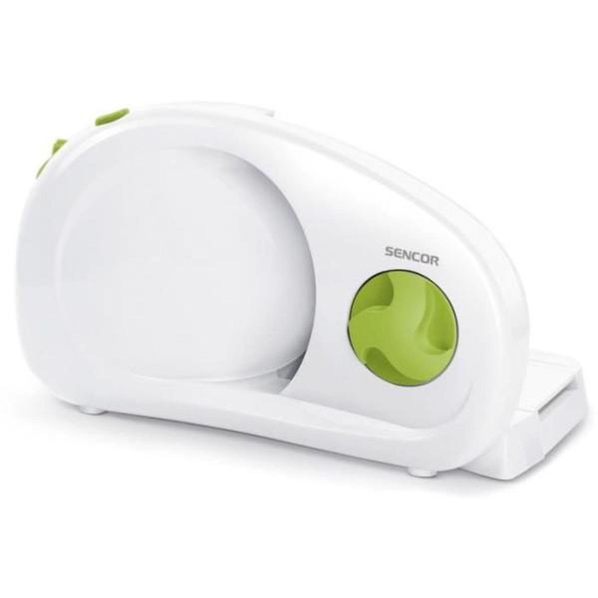 Voir la diapositive 2 : MARKET24 Trancheuse  électrique - SENCOR - SFS 1001GR - 100 W - Blanc / Vert