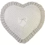Coussin coeur déhoussable en coton avec noeuds et volants à micro motifs GLORIA