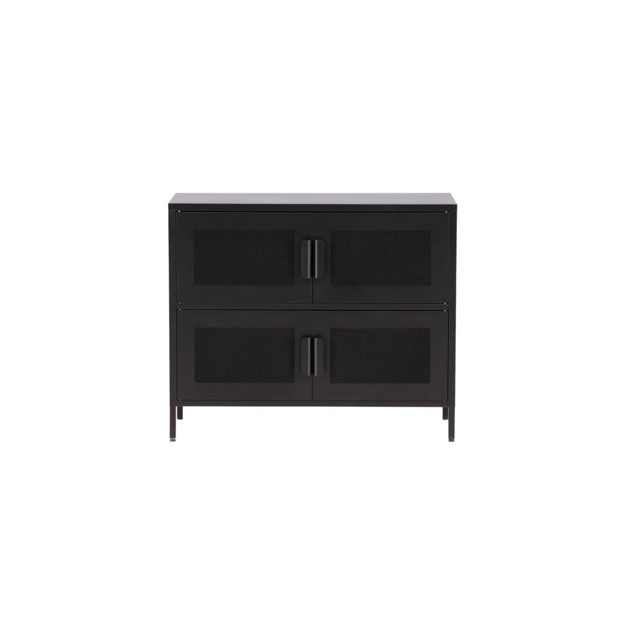 Voir la diapositive 2 : Paris Prix Buffet 4 portes en métal  nett  90cm noir