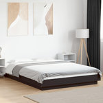 VIDAXL Cadre de lit avec lumieres LED sans matelas noir 120x200 cm