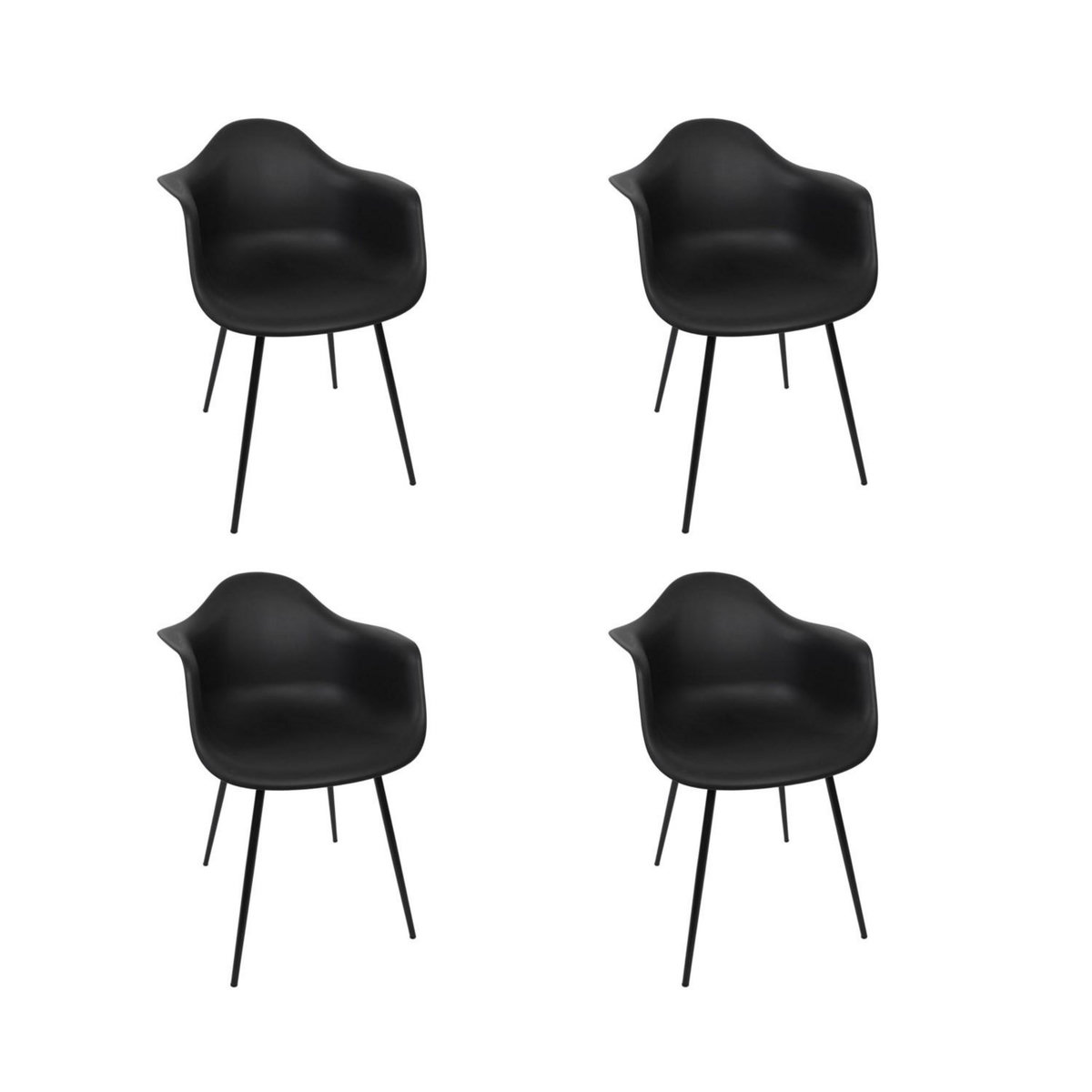 TOILINUX Lot de 4 fauteuils GUSTAV