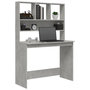 Voir la diapositive 4 : VIDAXL Bureau avec etageres Gris beton 102x45x148 cm Bois d'ingenierie
