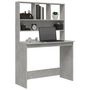 Voir la diapositive 4 : VIDAXL Bureau avec etageres Gris beton 102x45x148 cm Bois d'ingenierie