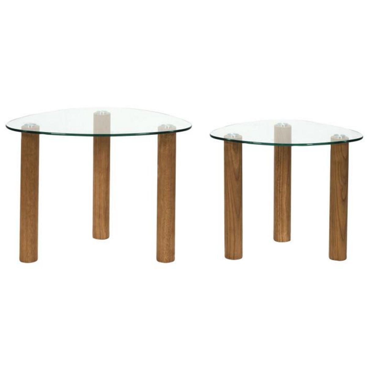 Paris Prix Lot de 2 Tables Gigognes en Verre  Clara  60cm Transparent