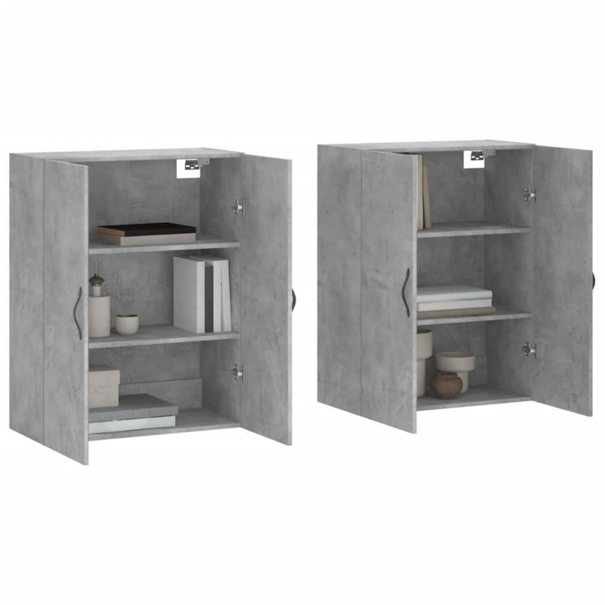 VIDAXL Armoires murales 2 pcs gris beton bois d'ingenierie
