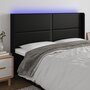Voir la diapositive 1 : VIDAXL Tete de lit a LED Noir 203x16x118/128 cm Similicuir