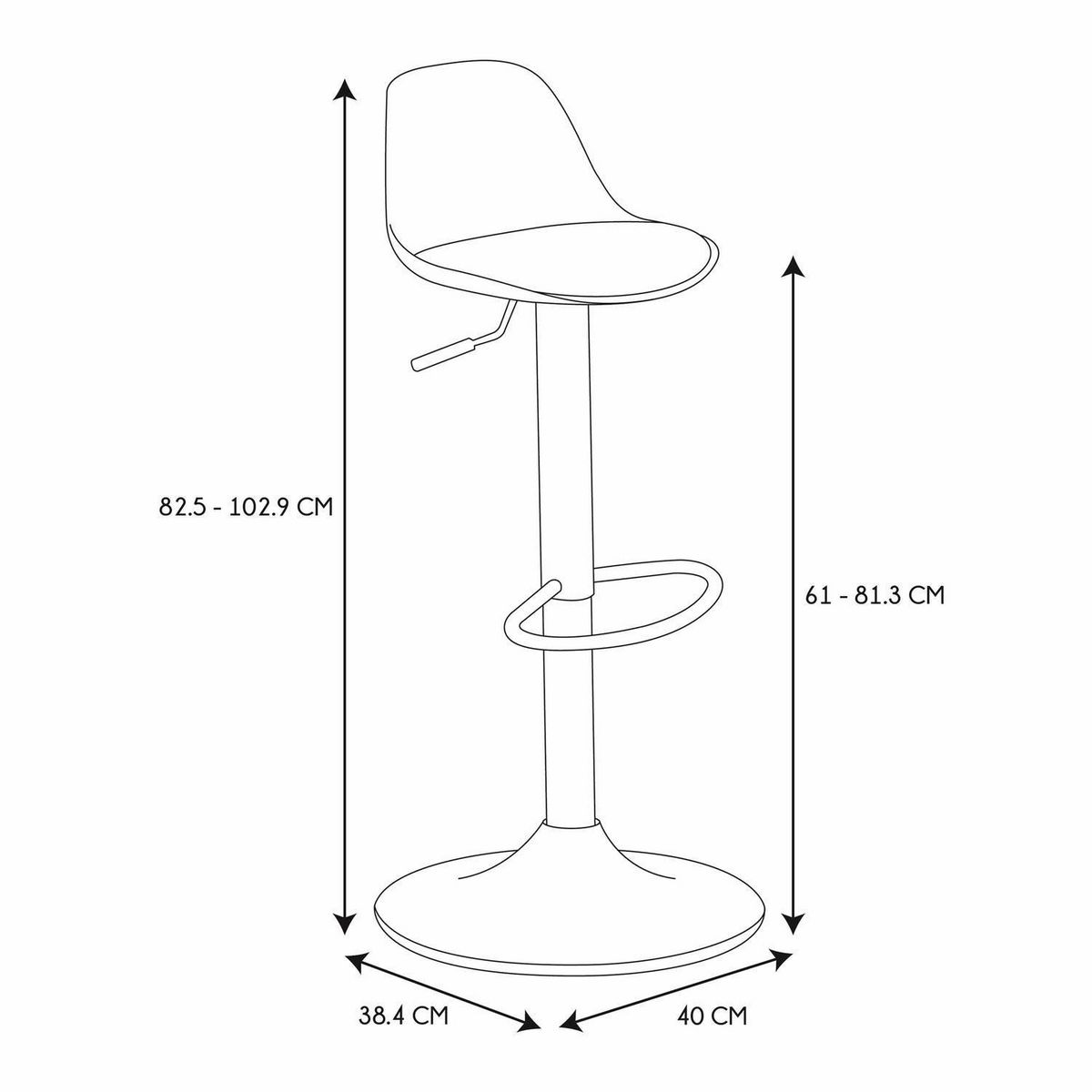 TOILINUX Lot de 2 tabourets de bar ISAK - Blanc