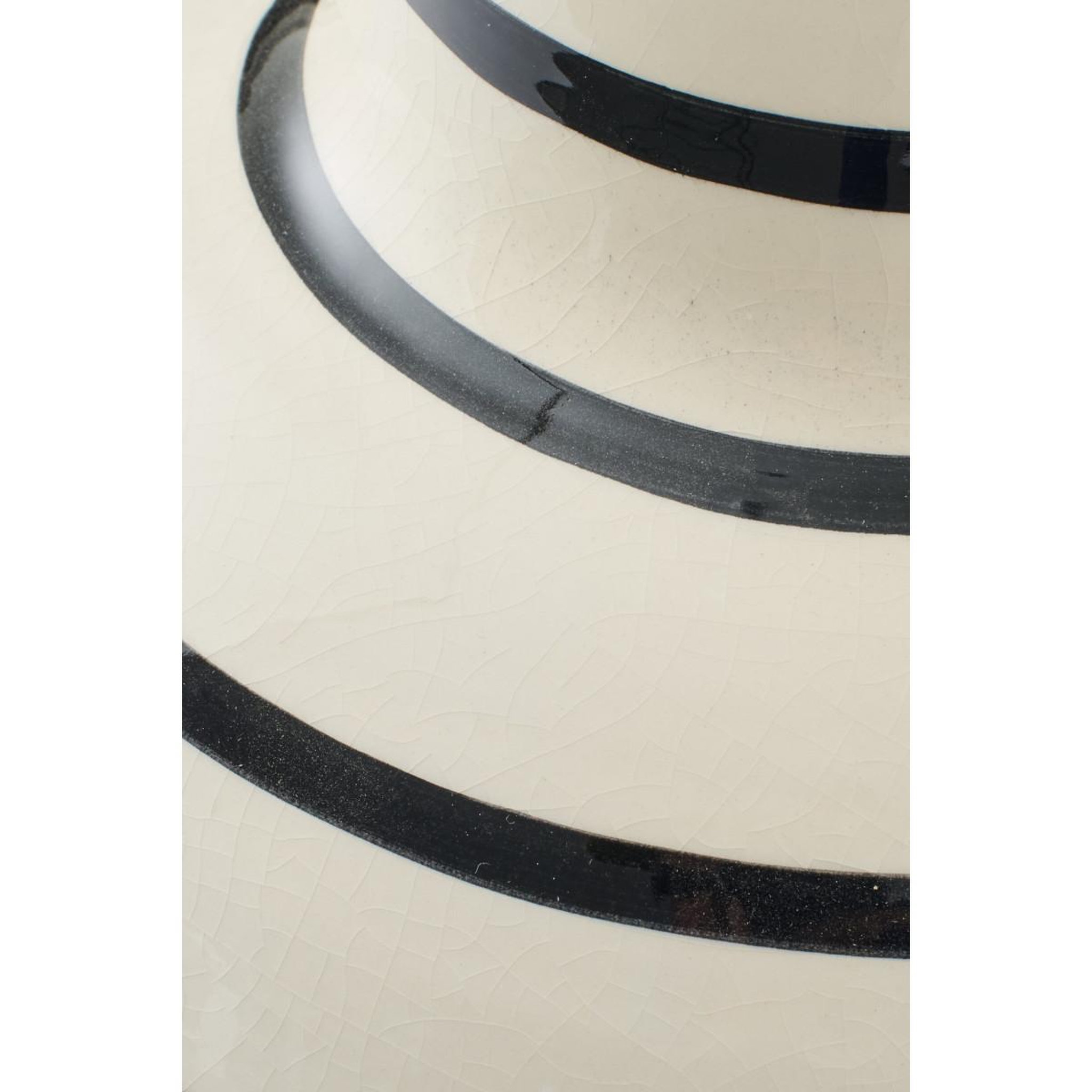 Voir la diapositive 2 : J-LINE Vase rayé en céramique  sienne  28cm blanc & noir