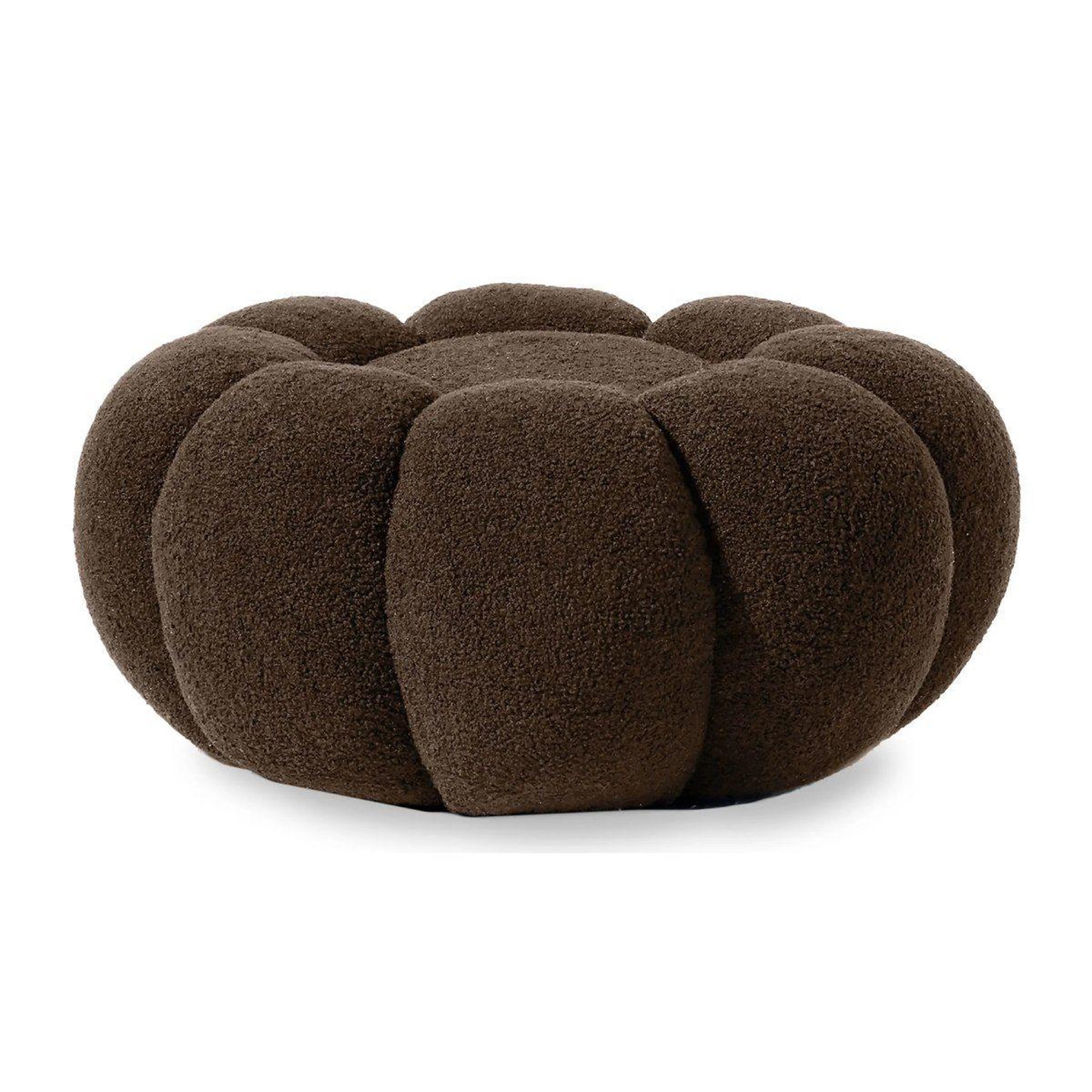 Paris Prix Pouf design fleur  bouclette  61cm marron