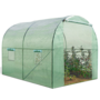 Voir la diapositive 3 : ID MARKET Bâche de rechange 130 gr/m² pour serre tunnel 6m² verte 2 sections ROMA