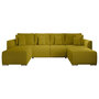 Voir la diapositive 1 : BEST MOBILIER Gabriel - canapé panoramique en u 7 places convertible avec coffre en tissu texturé