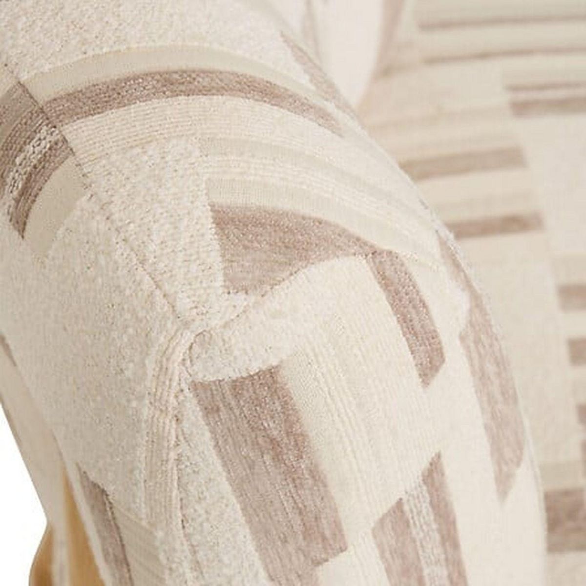 ATMOSPHERA Fauteuil en chenille avec pieds en bois effet naturel CALIX - Beige