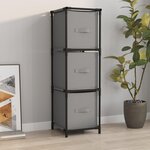 VIDAXL Armoire de rangement 3 tiroirs en tissu Gris 34x34x101 cm Acier