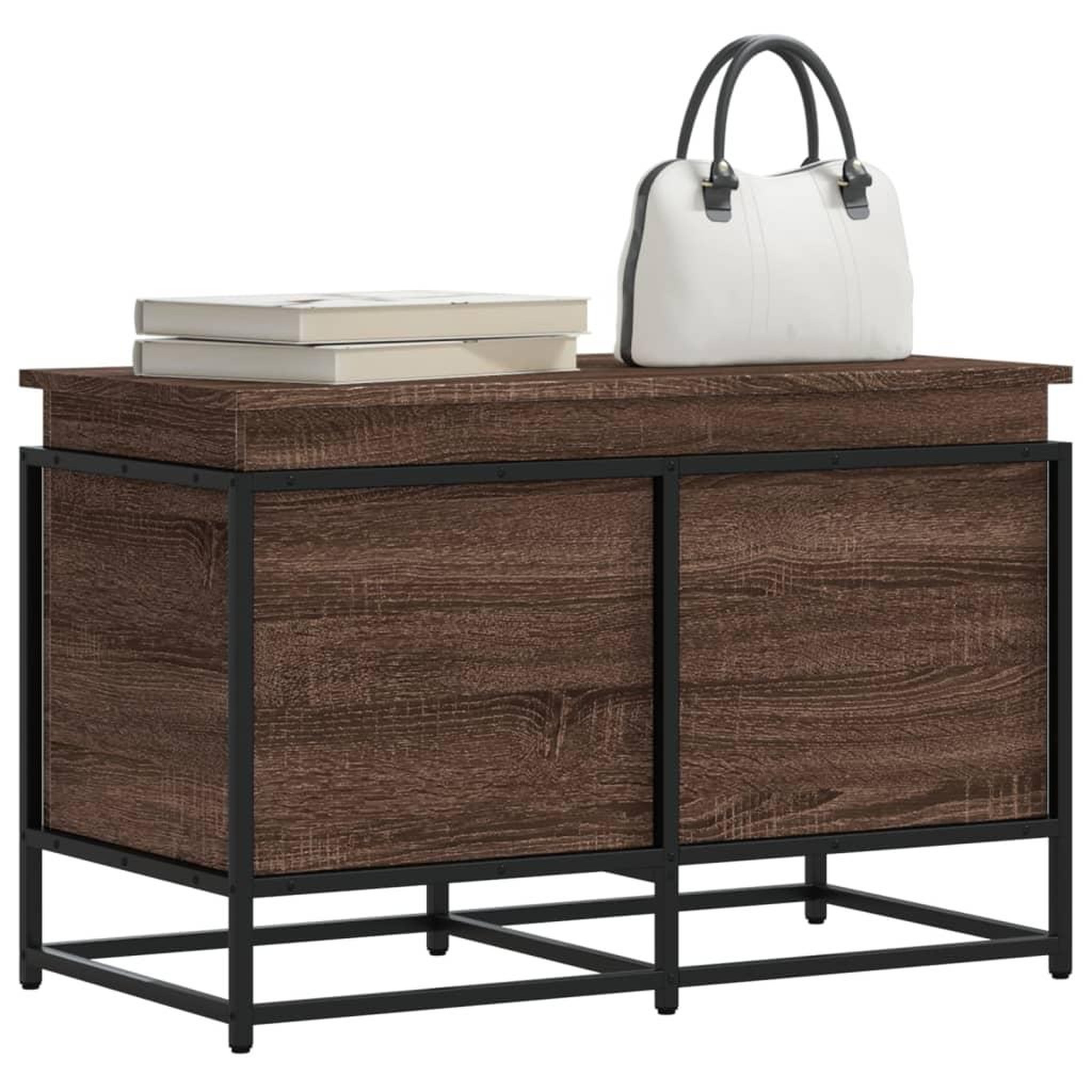 VIDAXL Boîte de rangement avec couvercle chene marron bois ingenierie