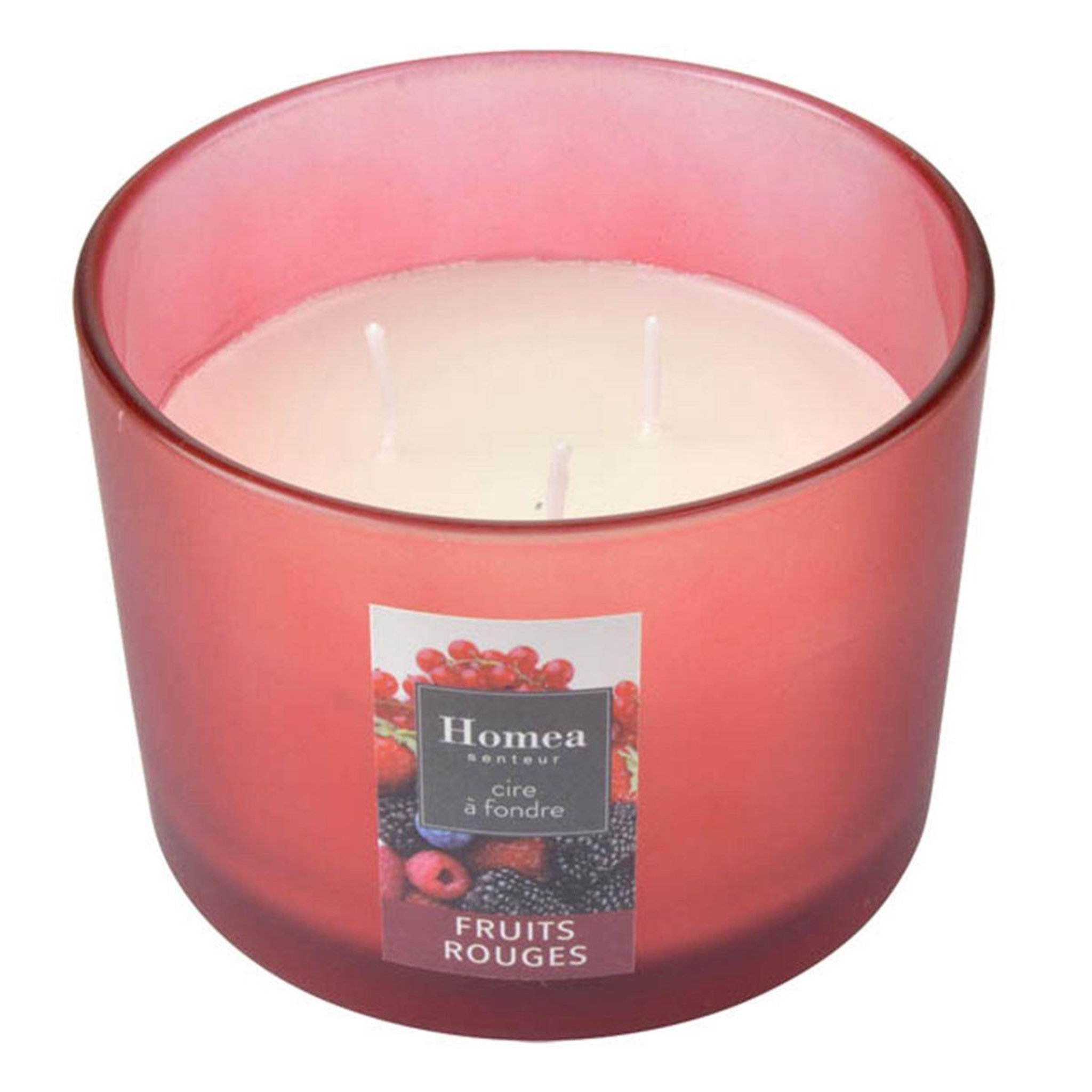 HOMEA Bougie verrine parfumée  essentiel ii  11cm fruits rouges