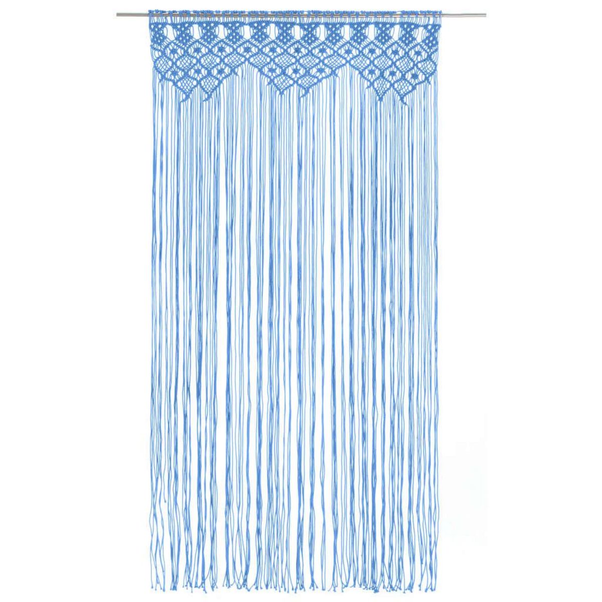 VIDAXL Rideau en macrame Bleu 140x240 cm Coton