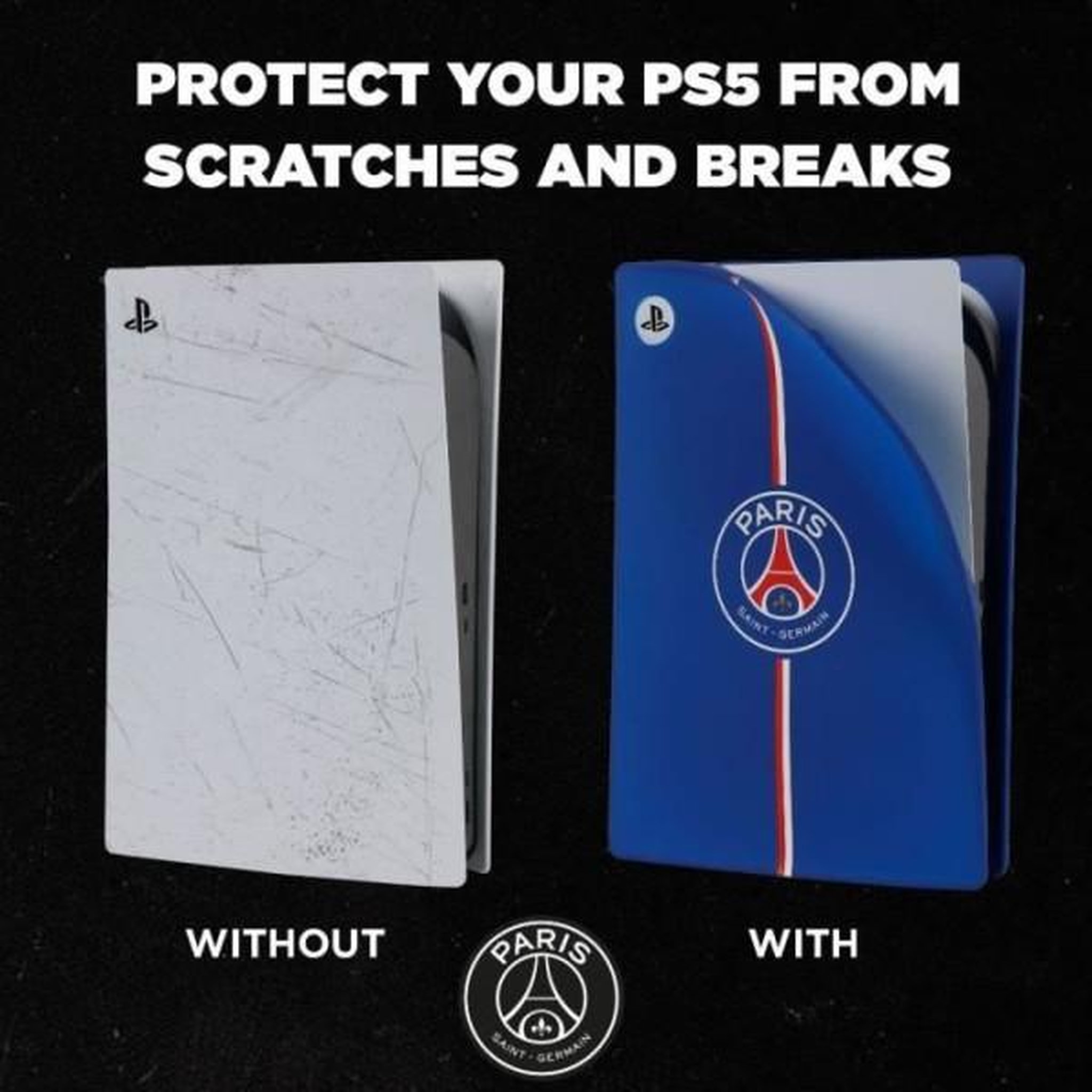 Voir la diapositive 4 : Konix Façade de protection - KONIX - PSG - PS5 - Silicone - Antichoc - Anti-rayures - Bleu