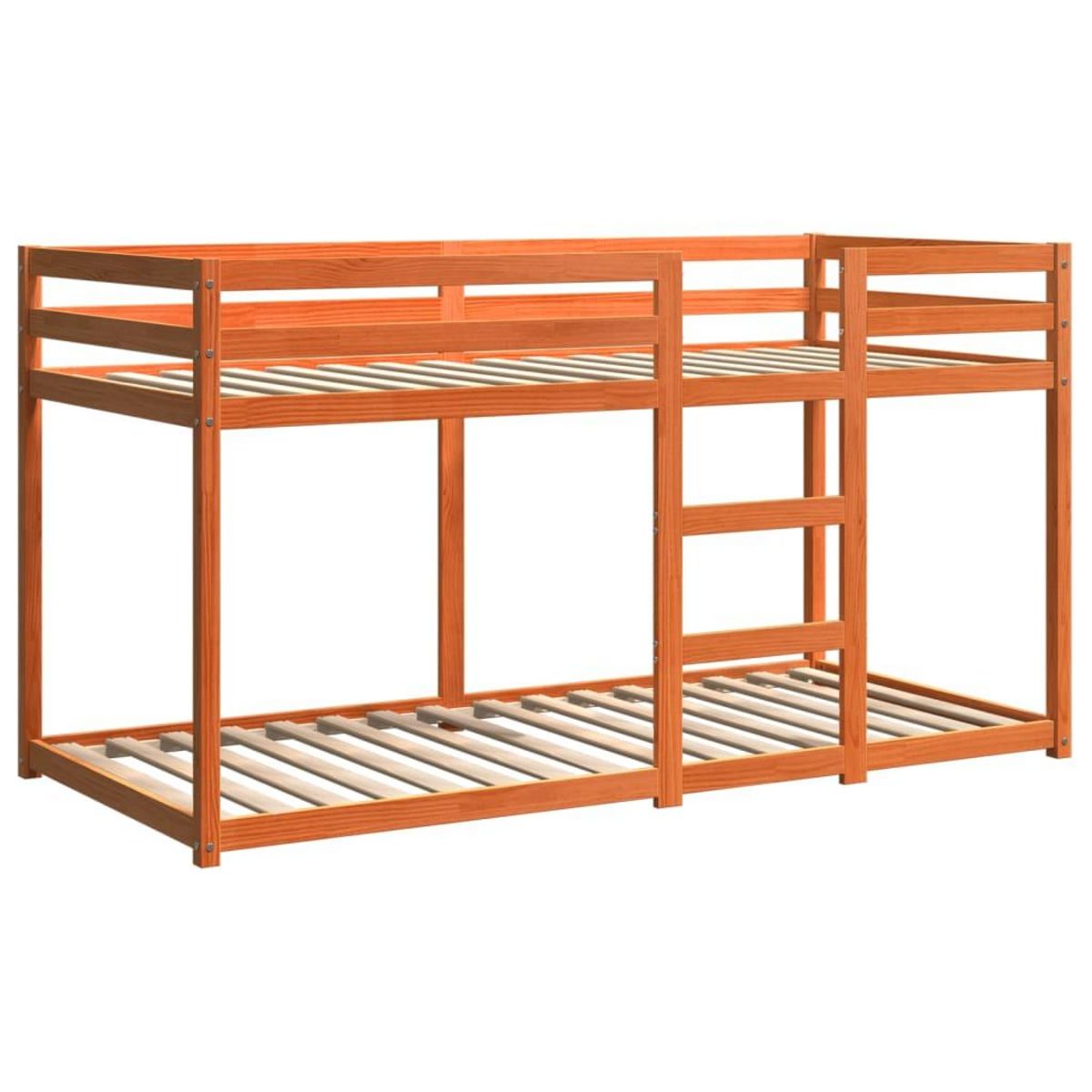 VIDAXL Lit superpose sans matelas cire marron 75x190 cm pin massif