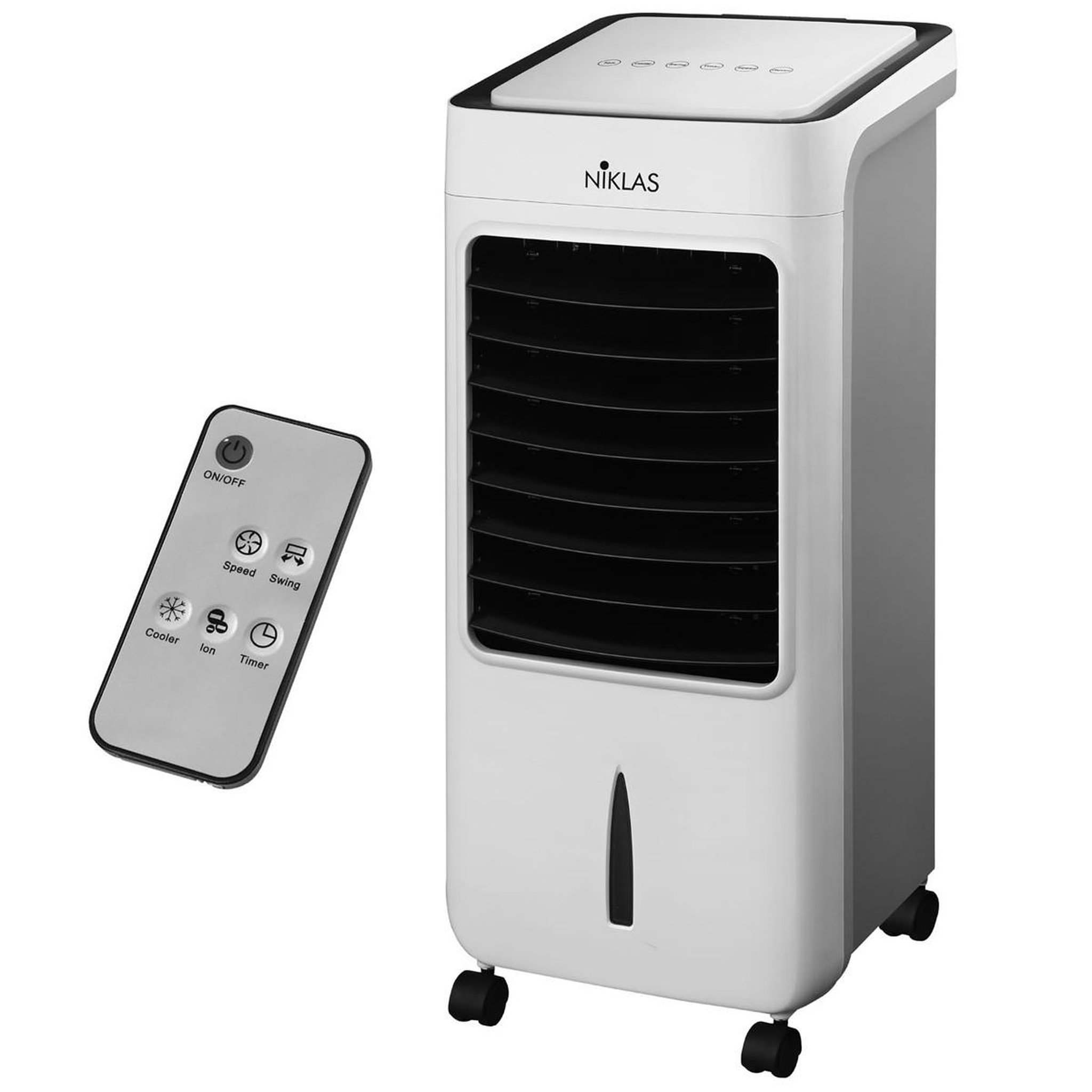 Voir la diapositive 1 : NIKLAS Ventilateur Rafraichisseur d'air mobile 80W Télécommande 3 vitesses ICEBERG NIKLAS