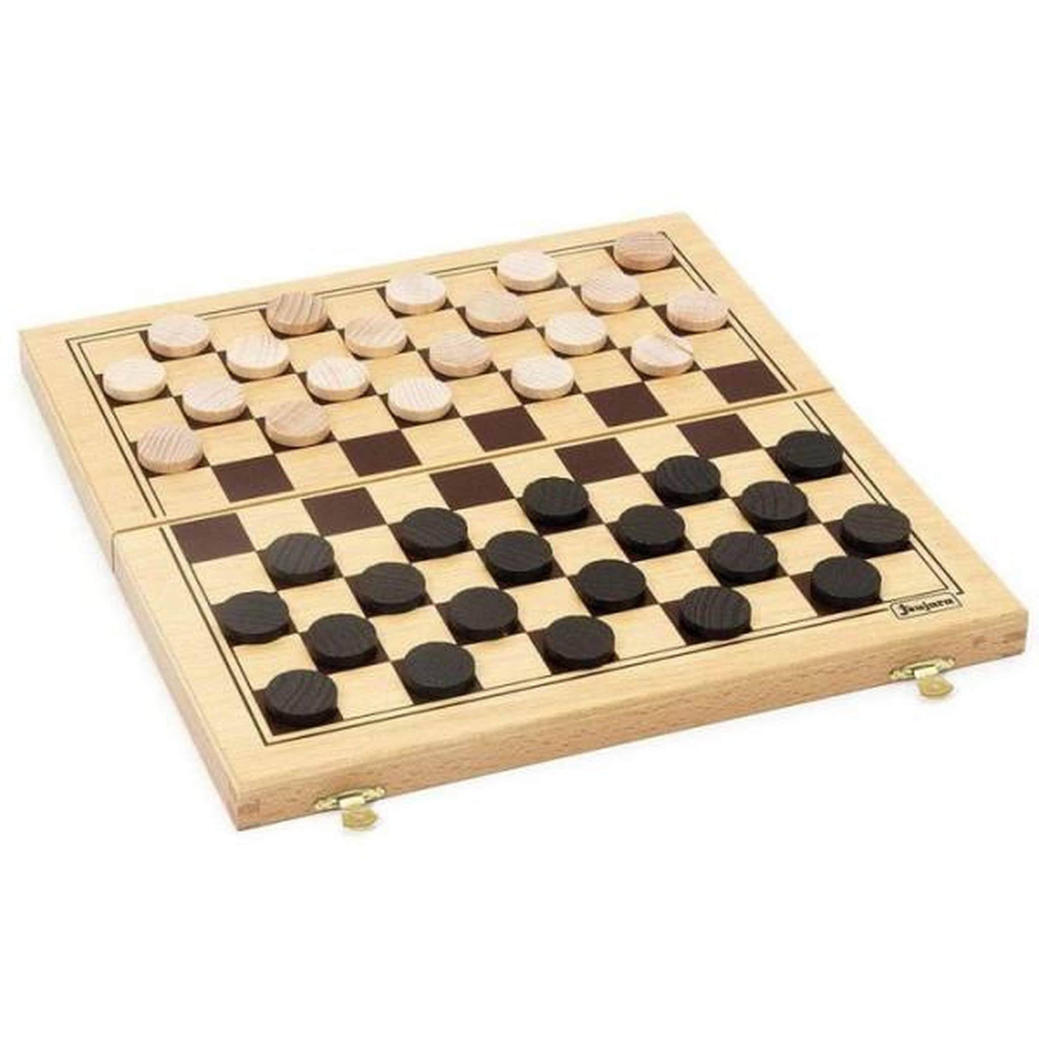 Voir la diapositive 2 : JeuJura Jeu de Dames en Bois - Jeujura - 8131 - Coffret Pliant - 30x30x2cm - Fabrication Française