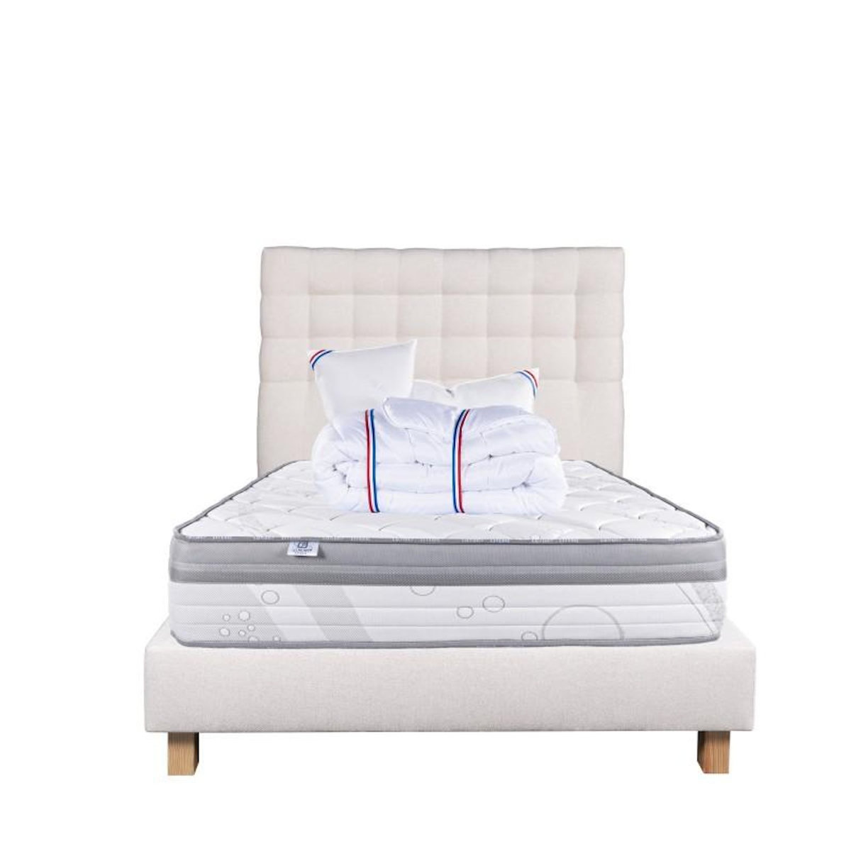 LUXURY LITERIE Ensemble literie mousse, ViscoPlus Ferme, Beige