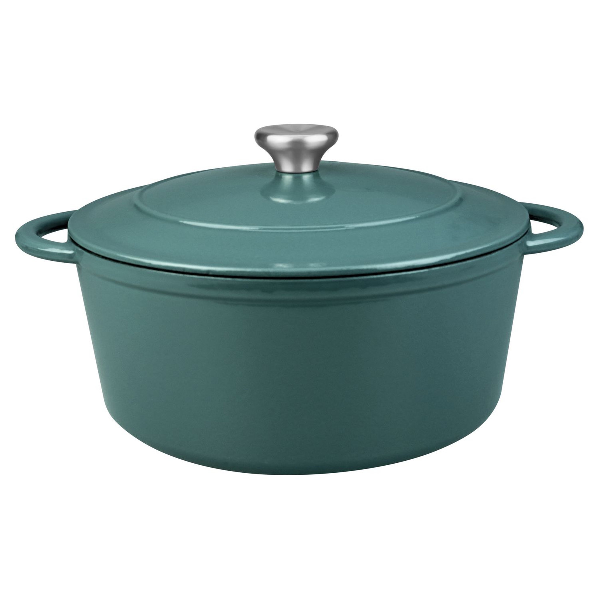 ACTUEL Cocotte induction ronde 5 litres fonte d'acier intérieur blanc