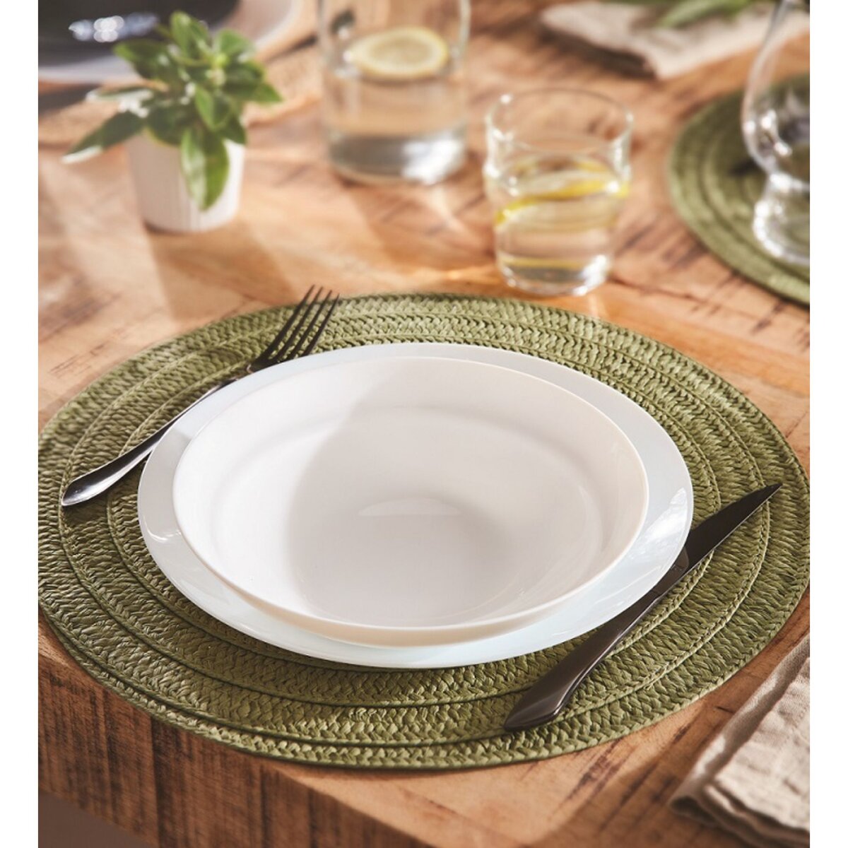 LUMINARC Service d'assiettes de 18 pièces ALEXI opale blanc 