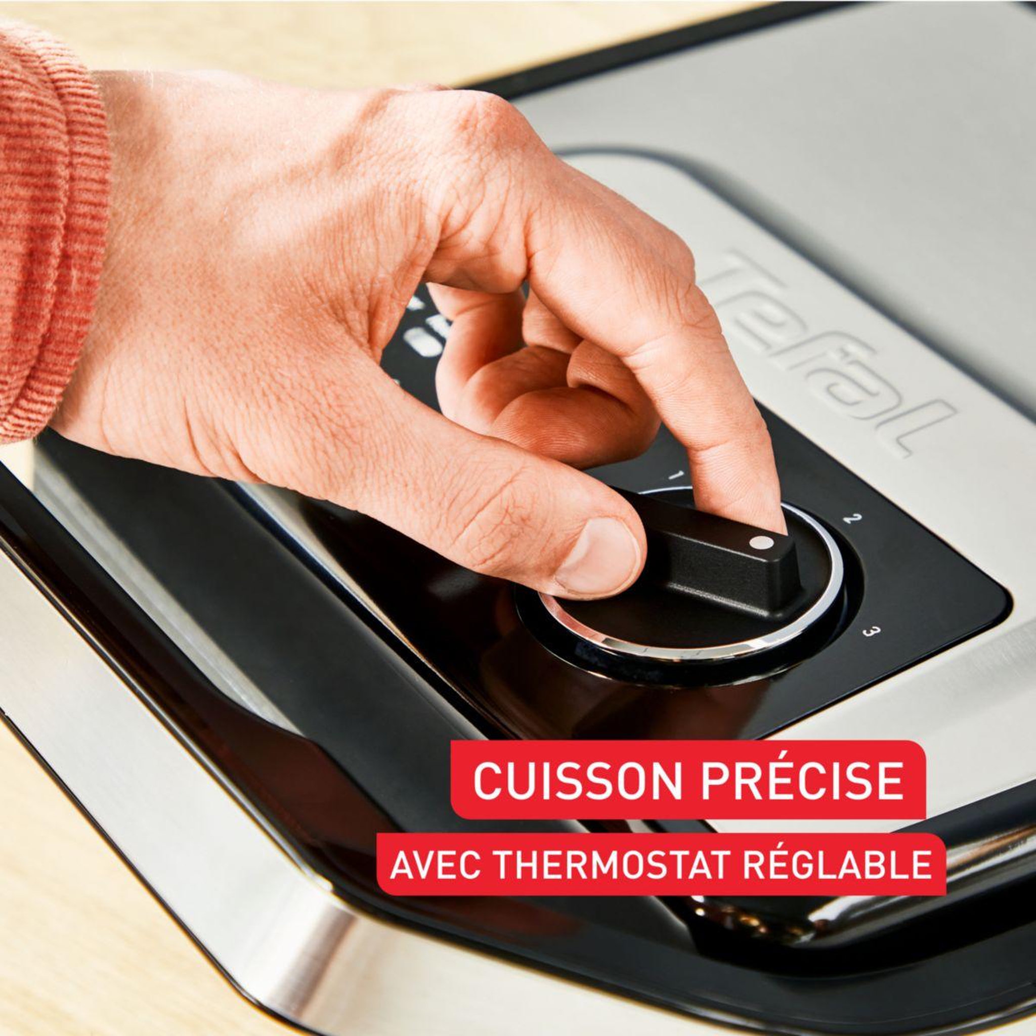Voir la diapositive 4 : TEFAL Grille-viande GC272D10 inox noir à poser, 29x26 cm