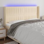 VIDAXL Tete de lit a LED Creme 203x16x118/128 cm Tissu