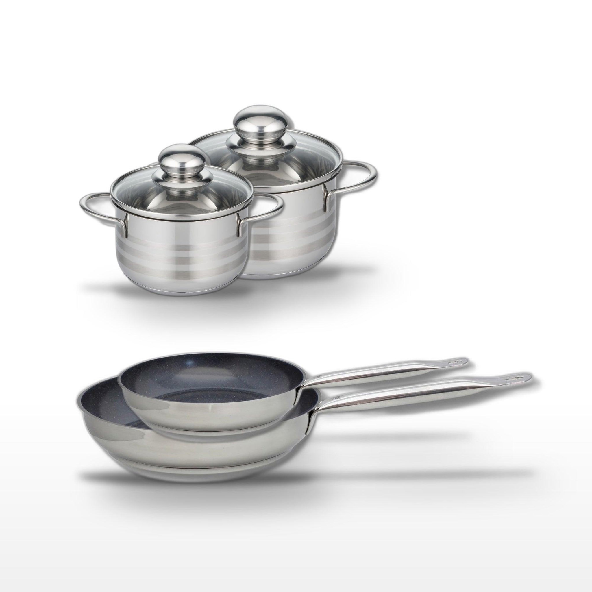 ELO Lot de 2 poêles 24/28cm et 2 faitouts 14/16cm elo profi therm platinum