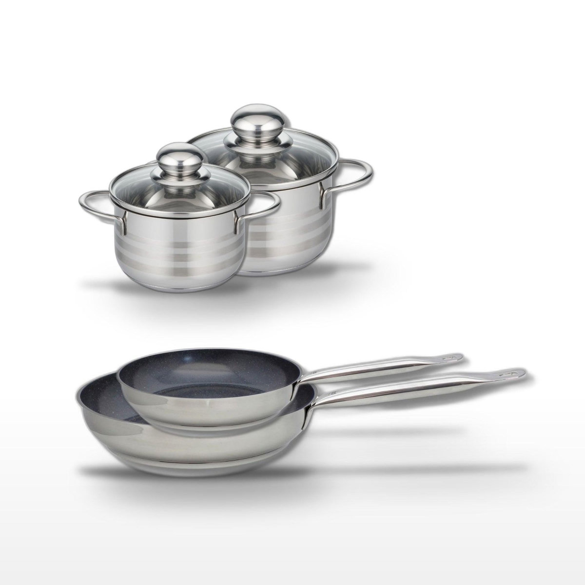 ELO Lot de 2 Poêles 24/28cm et 2 Faitouts 14/16cm Elo Profi Therm Platinum