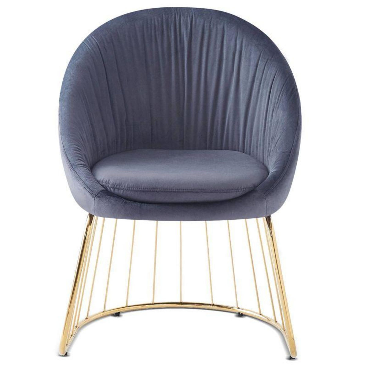 Paris Prix Chaise Design en Velours  Mayra  84cm Gris
