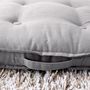 Voir la diapositive 4 : Paris Prix Coussin de Sol Uni  Panama  50x50cm Gris Clair