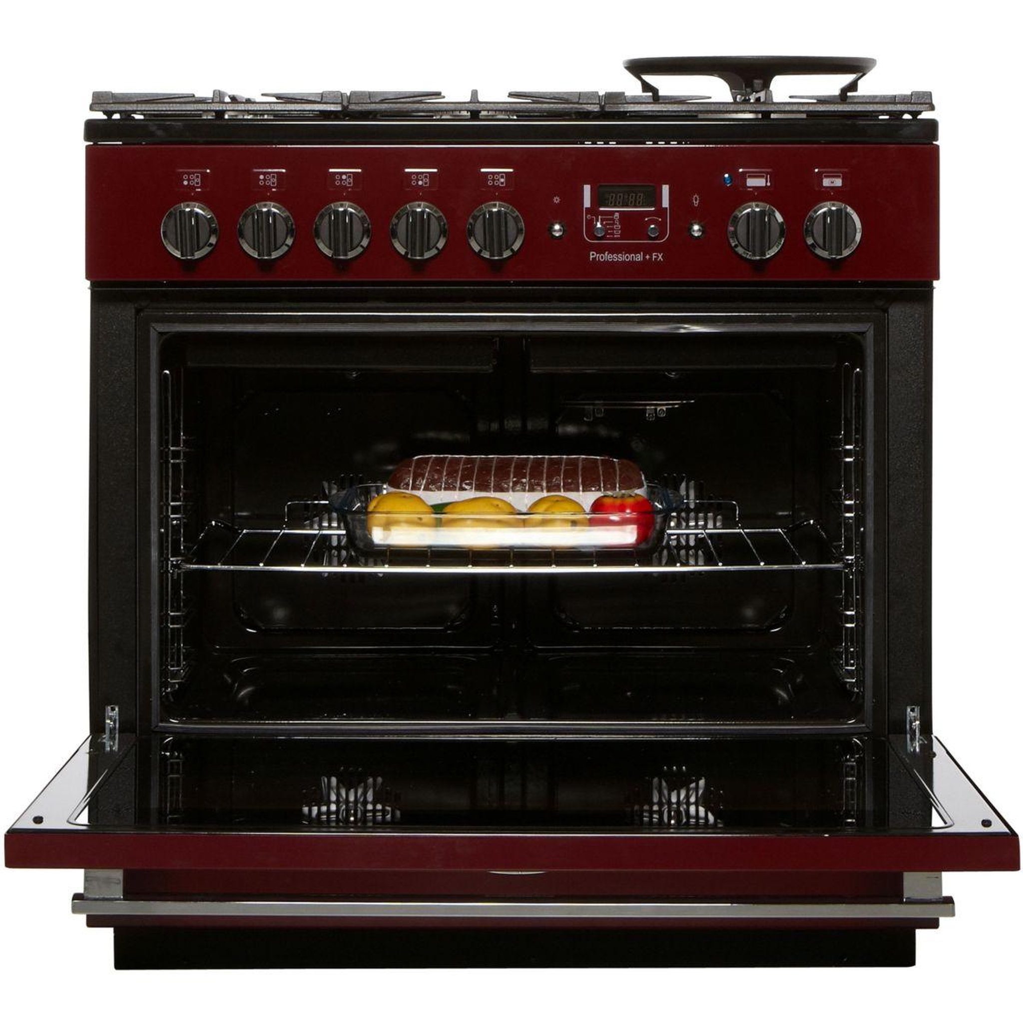 Voir la diapositive 4 : Falcon Piano de cuisson gaz PROF+90FX MIXT ROUGE AIRELLE