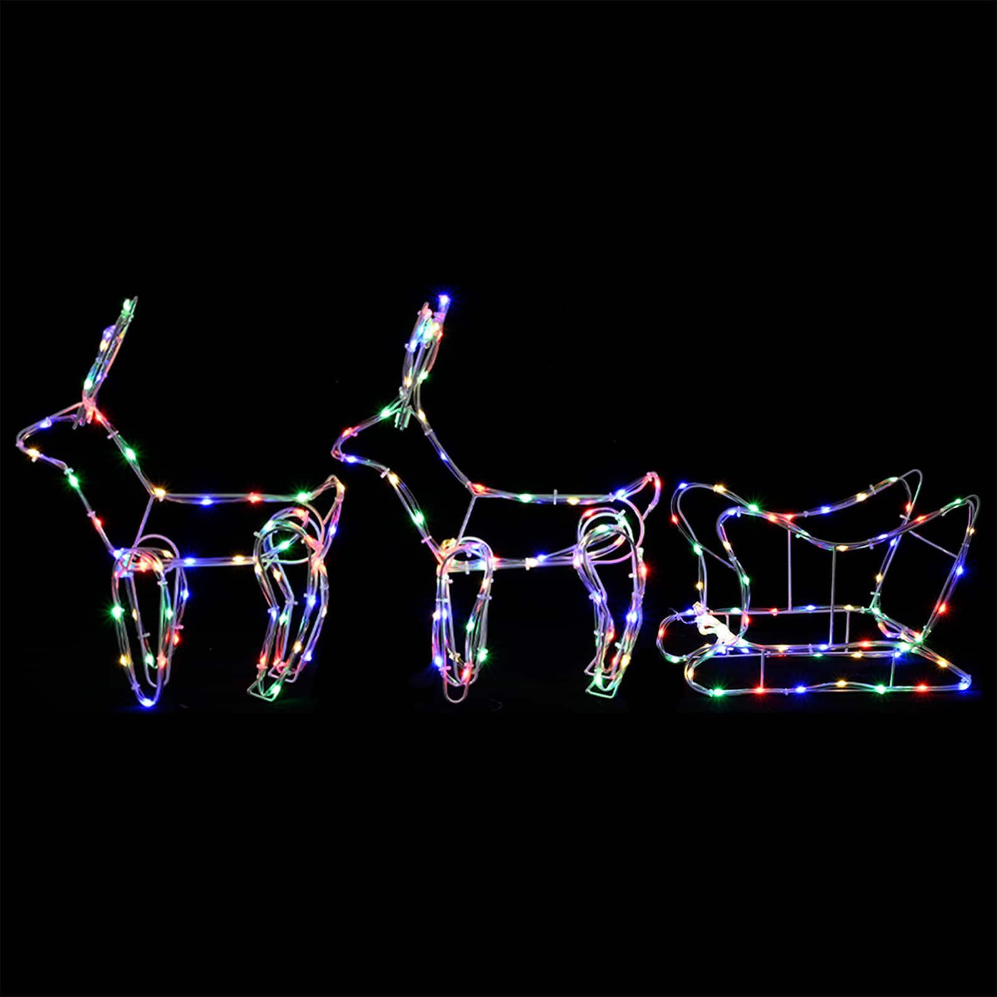 Voir la diapositive 5 : VIDAXL Decoration de Noël en renne et traîneau LOVIISA 240 LED