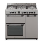 CONTINENTAL EDISON Cuisiniere piano gaz 3 fours electriques CONTINENTAL EDISON CECP903FIX 5 feux - Inox - Largeur 90 cm