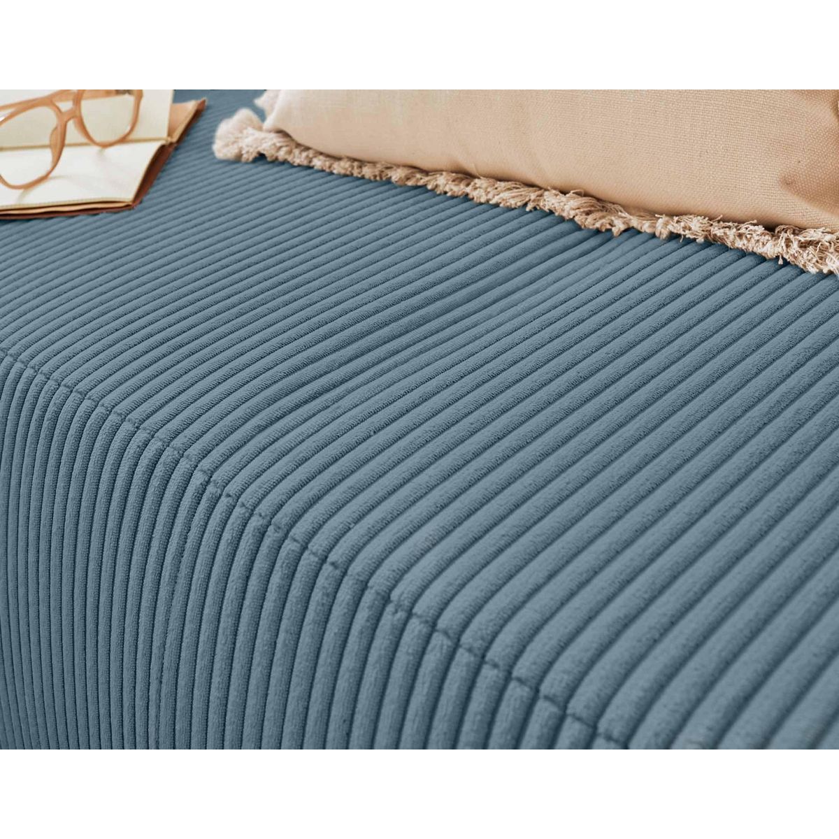 BEST MOBILIER Loutro - canapé 3 places - convertible avec coffre - en velours côtelé