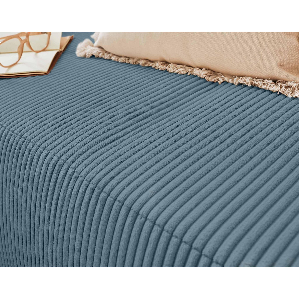 BEST MOBILIER Loutro - canapé 3 places - convertible avec coffre - en velours côtelé