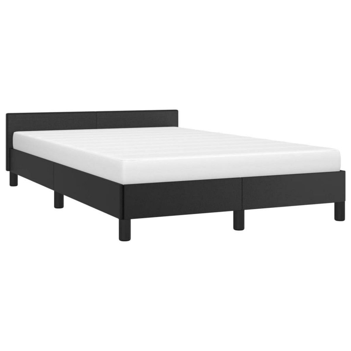 VIDAXL Cadre de lit avec tete de lit sans matelas noir 120x200 cm