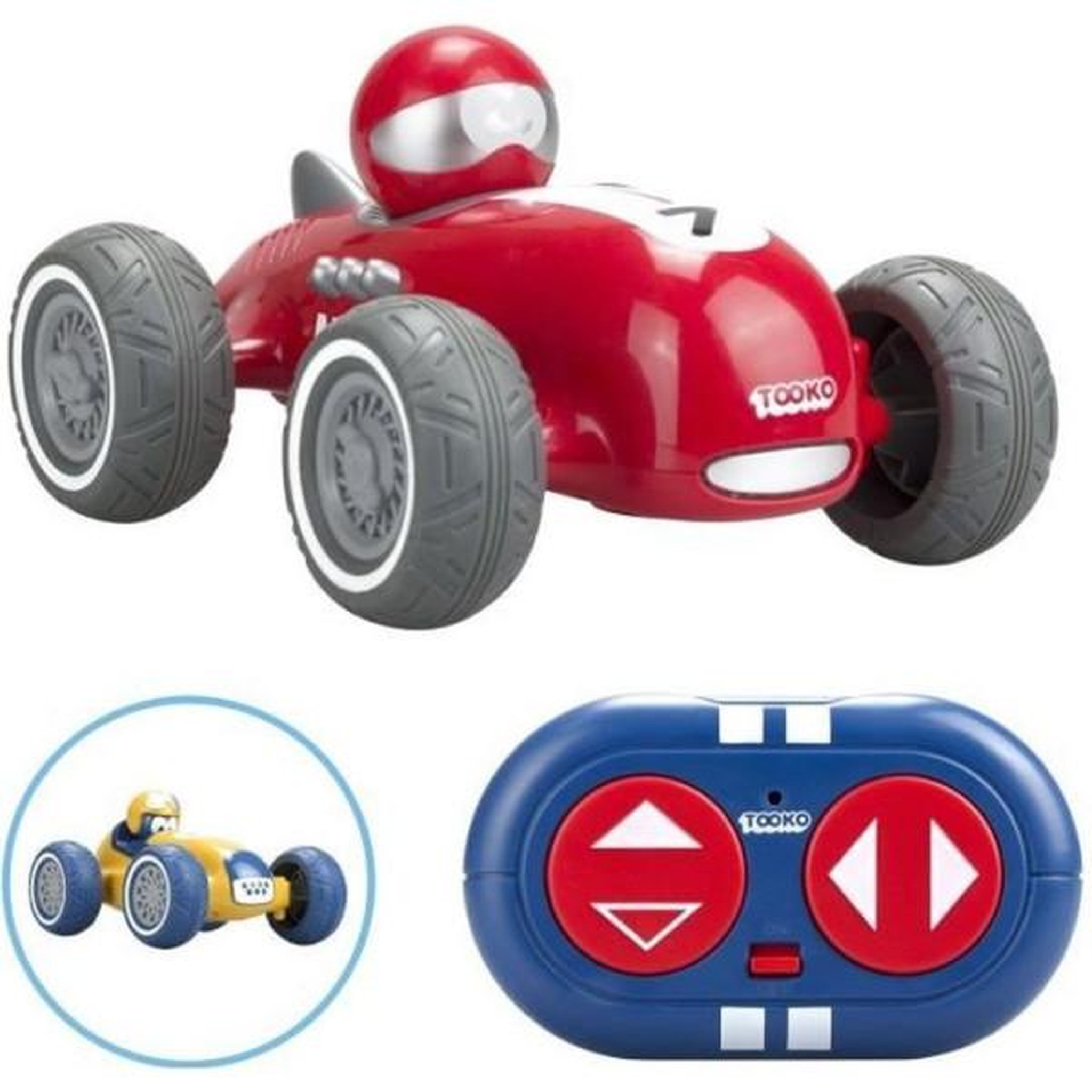 TOOKO Voiture télécommandée TOOKO - Look Vintage - Des 3 ans - Coloris aléatoire : rouge ou jaune - 13 cm