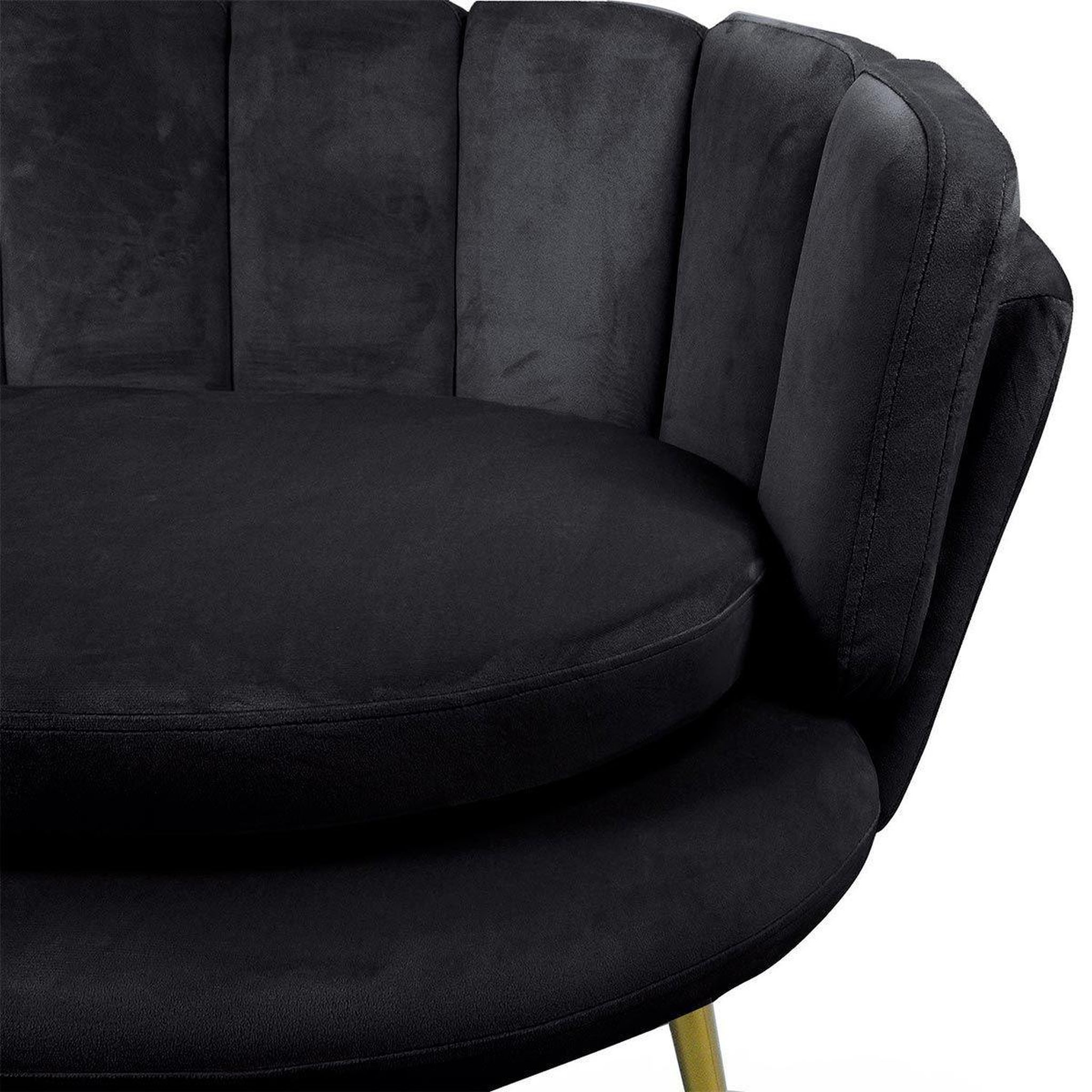 Voir la diapositive 4 : Paris Prix Canapé 2 places en velours  dabren  138cm noir