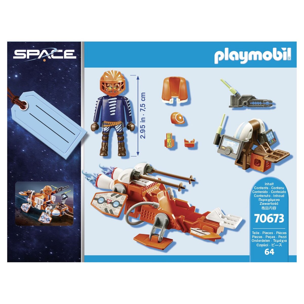 PLAYMOBIL 70673 - Space Pilote et navette rapide